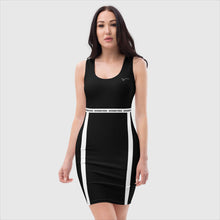 Load image into Gallery viewer, SUCCESS WIRE Black w/White "Emboldened" Fitted Dress for Women