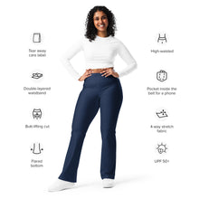 Load image into Gallery viewer, SUCCESS WIRE Flare Leggings for Women - Navy
