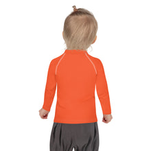 Load image into Gallery viewer, SUCCESS WIRE Outrageous Orange with White Logo Rash Guard for Little Girls (2T-7)