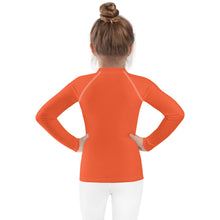 Load image into Gallery viewer, SUCCESS WIRE Outrageous Orange with White Logo Rash Guard for Little Girls (2T-7)