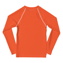 Load image into Gallery viewer, SUCCESS WIRE Outrageous Orange with White Logo Rash Guard for Little Girls (2T-7)