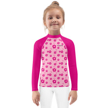 Load image into Gallery viewer, SUCCESS WIRE Power Flower Pink Rash Guard for Little Girls (2T-7)