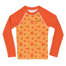Load image into Gallery viewer, SUCCESS WIRE Power Flower Orange Rose Rash Guard for Little Girls (2T-7)