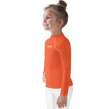 Load image into Gallery viewer, SUCCESS WIRE Outrageous Orange with White Logo Rash Guard for Little Girls (2T-7)