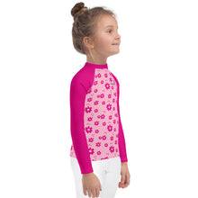 Load image into Gallery viewer, SUCCESS WIRE Power Flower Pink Rash Guard for Little Girls (2T-7)