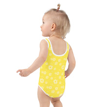 Load image into Gallery viewer, SUCCESS WIRE Power Flower Yellow Swimsuit for Little Girls (2T-7)