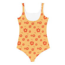 Load image into Gallery viewer, SUCCESS WIRE Power Flower Chardonnay Orange Swimsuit for Little Girls (2T-7)