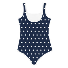 Load image into Gallery viewer, SUCCESS WIRE Navy Polka Dot Swimsuit for Little Girls (2T-7)