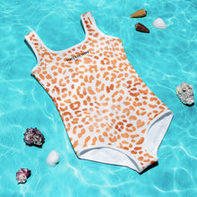 Load image into Gallery viewer, SUCCESS WIRE Orange Leopard Swimsuit for Little Girls (2T-7)