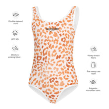Load image into Gallery viewer, SUCCESS WIRE Orange Leopard Swimsuit for Little Girls (2T-7)