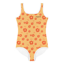 Load image into Gallery viewer, SUCCESS WIRE Power Flower Chardonnay Orange Swimsuit for Little Girls (2T-7)