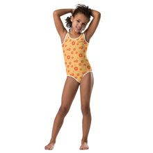 Load image into Gallery viewer, SUCCESS WIRE Power Flower Chardonnay Orange Swimsuit for Little Girls (2T-7)