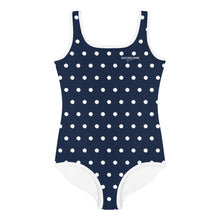 Load image into Gallery viewer, SUCCESS WIRE Navy Polka Dot Swimsuit for Little Girls (2T-7)