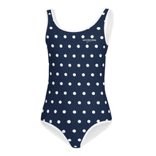 Load image into Gallery viewer, SUCCESS WIRE Navy Polka Dot Swimsuit for Little Girls (2T-7)