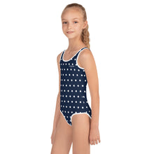 Load image into Gallery viewer, SUCCESS WIRE Navy Polka Dot Swimsuit for Little Girls (2T-7)