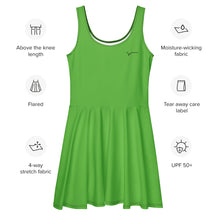 Load image into Gallery viewer, SUCCESS WIRE Kelly Green Skater Dress for Women