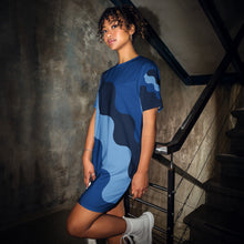 Load image into Gallery viewer, SUCCESS WIRE Jordy Blue Abstract T-shirt dress for Women