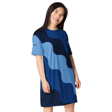 Load image into Gallery viewer, SUCCESS WIRE Jordy Blue Abstract T-shirt dress for Women