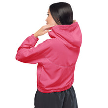 Load image into Gallery viewer, SUCCESS WIRE Pretty in Pink Passion Cropped Windbreaker for Women (White Logo)