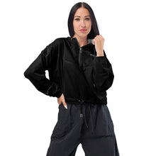 Load image into Gallery viewer, SUCCESS WIRE Powerpack Black Cropped Windbreaker for Women (White Logo)