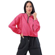 Load image into Gallery viewer, SUCCESS WIRE Pretty in Pink Passion Cropped Windbreaker for Women (White Logo)