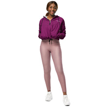 Load image into Gallery viewer, SUCCESS WIRE Eggplant Purple Boost Cropped Windbreaker for Women (White Logo)
