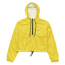 Load image into Gallery viewer, SUCCESS WIRE High Innovation Yellow Cropped Windbreaker for Women (White Logo)