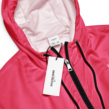 Load image into Gallery viewer, SUCCESS WIRE Pretty in Pink Passion Cropped Windbreaker for Women (White Logo)