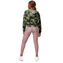 Load image into Gallery viewer, SUCCESS WIRE Camo Turbo Charge Cropped Windbreaker for Women (Black Logo)