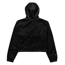 Load image into Gallery viewer, SUCCESS WIRE Powerpack Black Cropped Windbreaker for Women (White Logo)