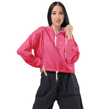 Load image into Gallery viewer, SUCCESS WIRE Pretty in Pink Passion Cropped Windbreaker for Women (White Logo)