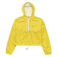 Load image into Gallery viewer, SUCCESS WIRE High Innovation Yellow Cropped Windbreaker for Women (White Logo)