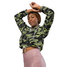 Load image into Gallery viewer, SUCCESS WIRE Camo Turbo Charge Cropped Windbreaker for Women (Black Logo)