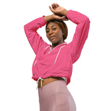 Load image into Gallery viewer, SUCCESS WIRE Pretty in Pink Passion Cropped Windbreaker for Women (White Logo)