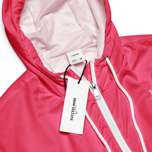 Load image into Gallery viewer, SUCCESS WIRE Pretty in Pink Passion Cropped Windbreaker for Women (White Logo)
