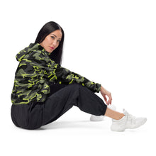 Load image into Gallery viewer, SUCCESS WIRE Camo Turbo Charge Cropped Windbreaker for Women (Black Logo)