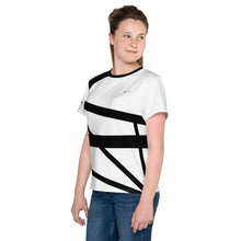 Load image into Gallery viewer, SUCCESS WIRE Abstract Black and White Crew Neck Unisex T-shirt for Big Kids (8-20)
