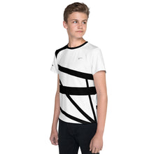 Load image into Gallery viewer, SUCCESS WIRE Abstract Black and White Crew Neck Unisex T-shirt for Big Kids (8-20)