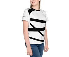 Load image into Gallery viewer, SUCCESS WIRE Abstract Black and White Crew Neck Unisex T-shirt for Big Kids (8-20)