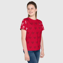 Load image into Gallery viewer, SUCCESS WIRE Heart Crew Neck T-Shirt for Big Girls (8-20)