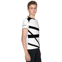 Load image into Gallery viewer, SUCCESS WIRE Abstract Black and White Crew Neck Unisex T-shirt for Big Kids (8-20)