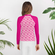 Load image into Gallery viewer, SUCCESS WIRE Power Flower Pink Rash Guard for Big Girls (8-20)