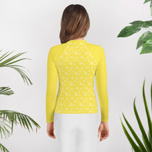 Load image into Gallery viewer, SUCCESS WIRE Power Flower Yellow Rash Guard for Big Girls (8-20)