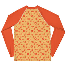 Load image into Gallery viewer, SUCCESS WIRE Power Flower Chardonnay Orange Rash Guard for Big Girls (8-20)