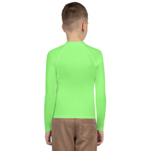 Load image into Gallery viewer, SUCCESS WIRE Unisex Lime Breeze Rash Guard for Big Kids (8-20)