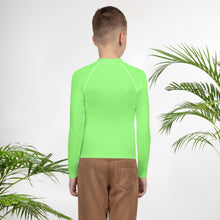 Load image into Gallery viewer, SUCCESS WIRE Unisex Lime Breeze Rash Guard for Big Kids (8-20)