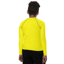 Load image into Gallery viewer, SUCCESS WIRE Unisex Bright Yellow Rash Guard for Big Kids (8-20)