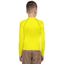 Load image into Gallery viewer, SUCCESS WIRE Unisex Bright Yellow Rash Guard for Big Kids (8-20)