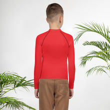 Load image into Gallery viewer, SUCCESS WIRE Unisex Alizarin Red Rash Guard for Big Kids (8-20)