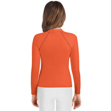 Load image into Gallery viewer, SUCCESS WIRE Unisex Outrageous Orange Rash Guard for Big Kids (8-20)